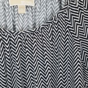 Michael Kors Black and White Chevron Blouse